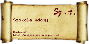 Szokola Adony névjegykártya